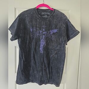 Artemas Purple Angel Black Mineral Wash Band T-shirt